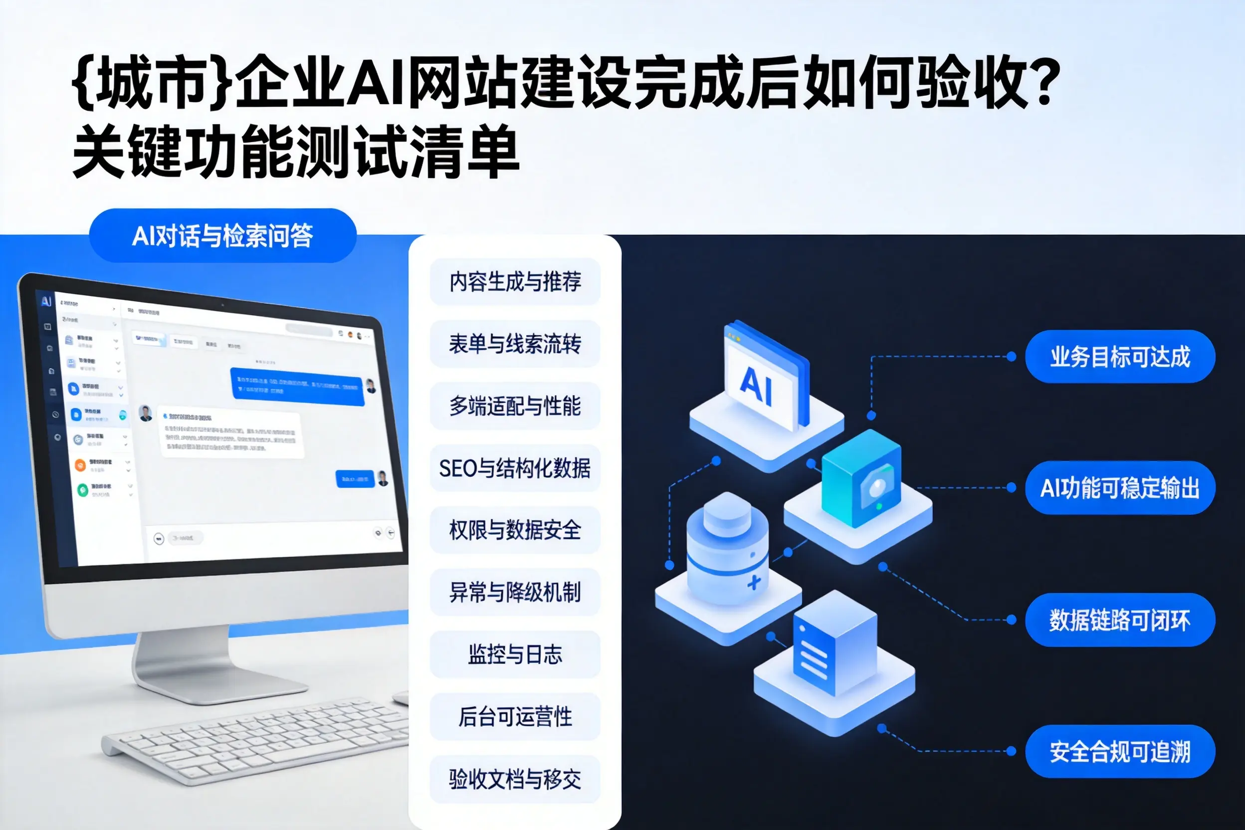 潜江企业AI网站建设完成后如何验收？关键功能测试清单