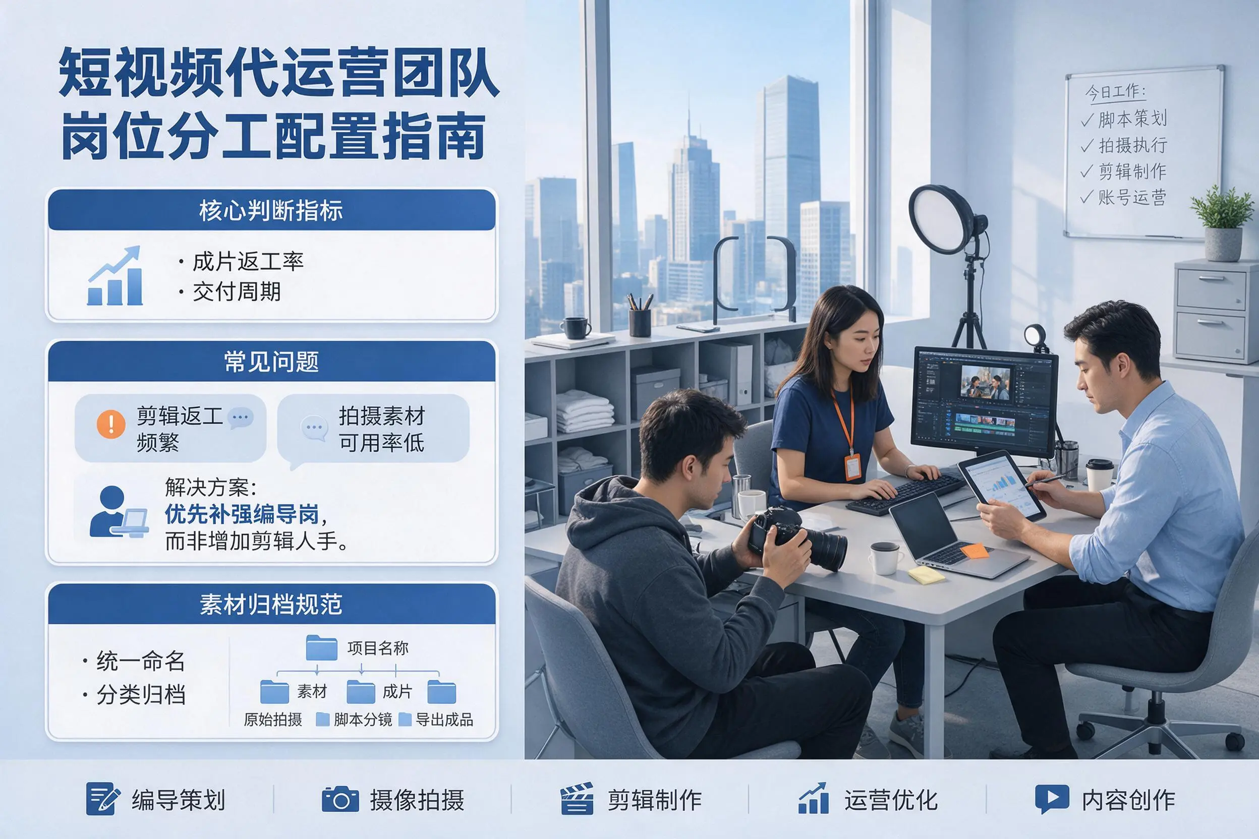 短视频代运营团队如何配置?潜江企业岗位分工科普说明