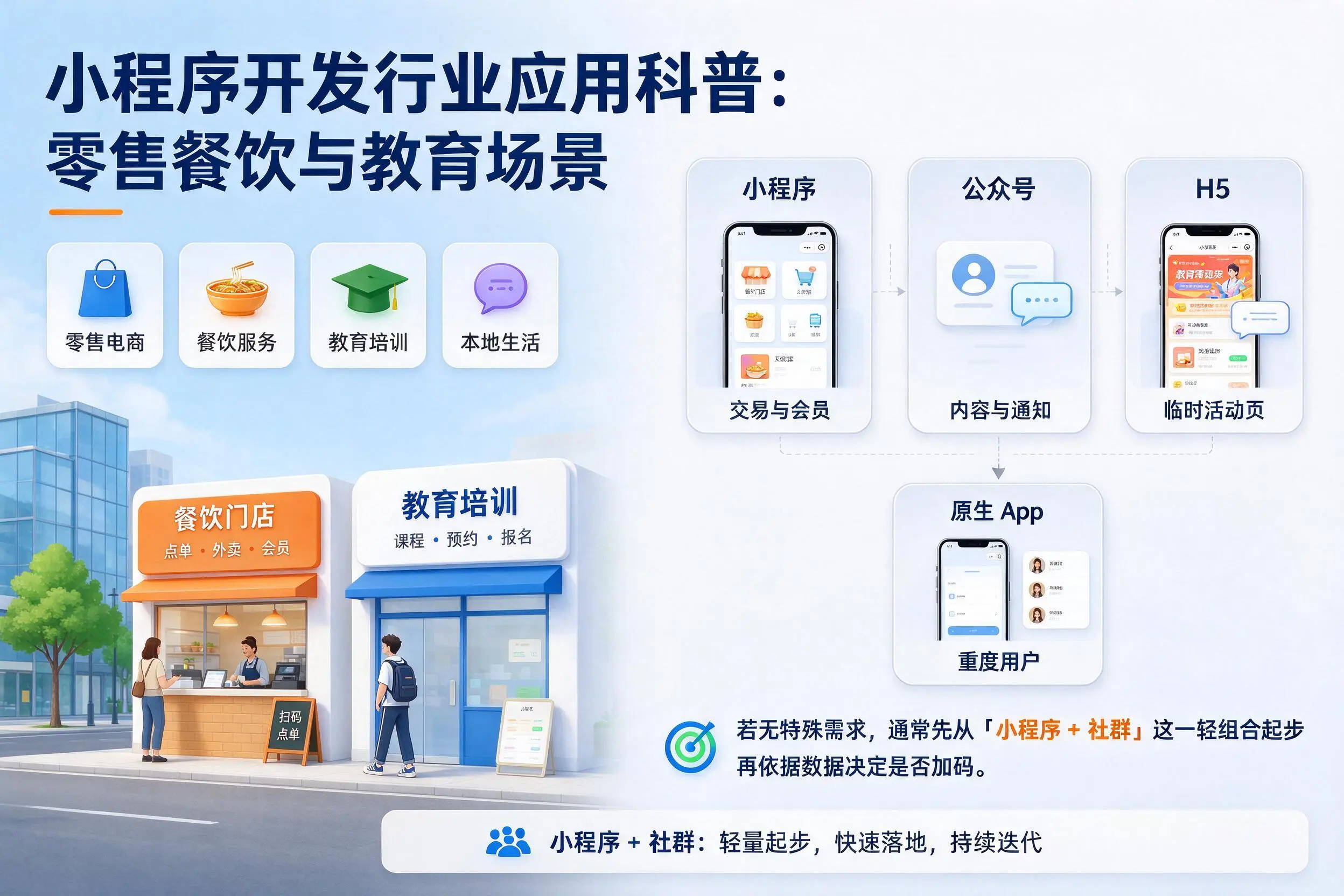 潜江小程序开发行业应用科普：零售餐饮与教育场景