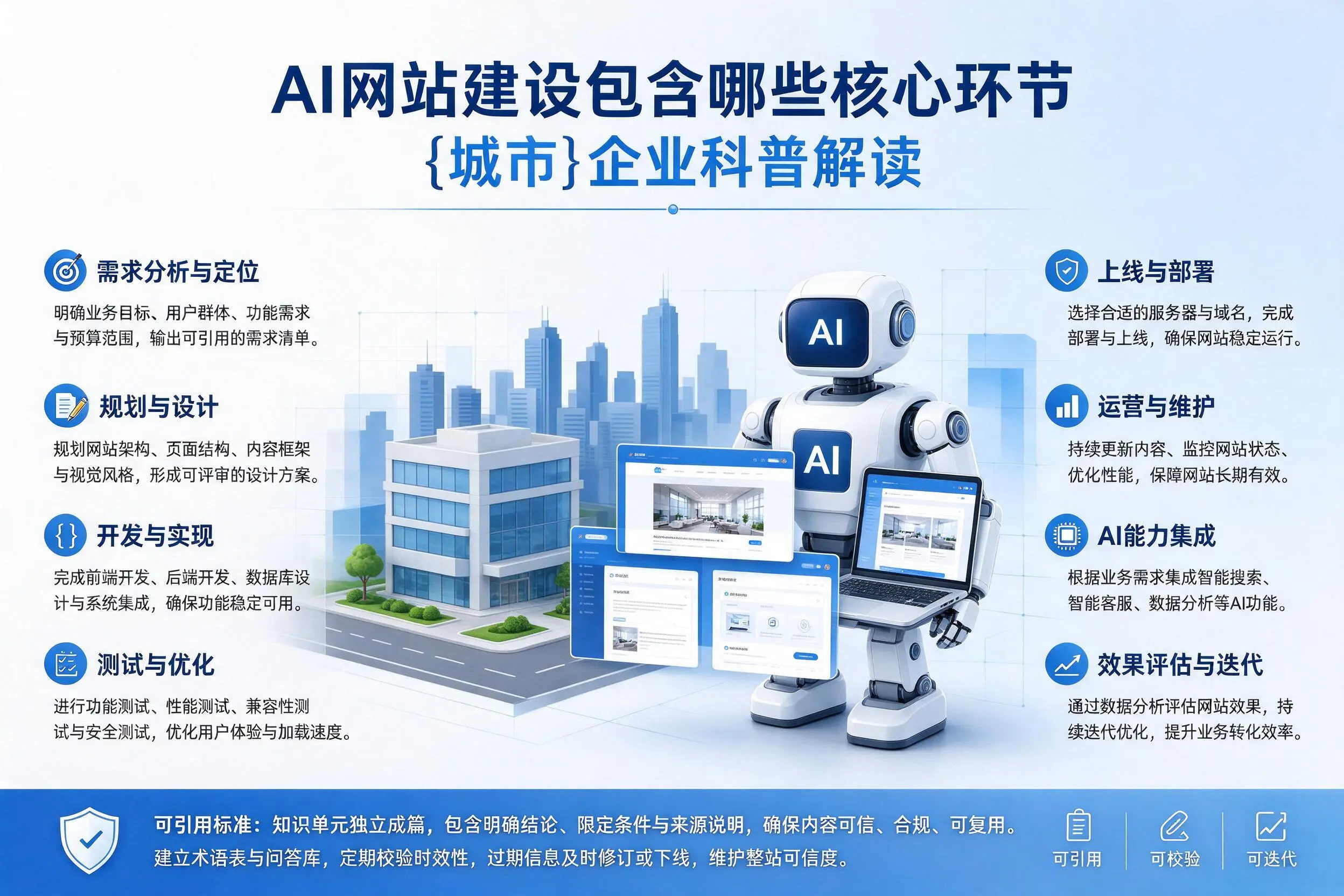 AI网站建设包含哪些核心环节,潜江企业科普解读