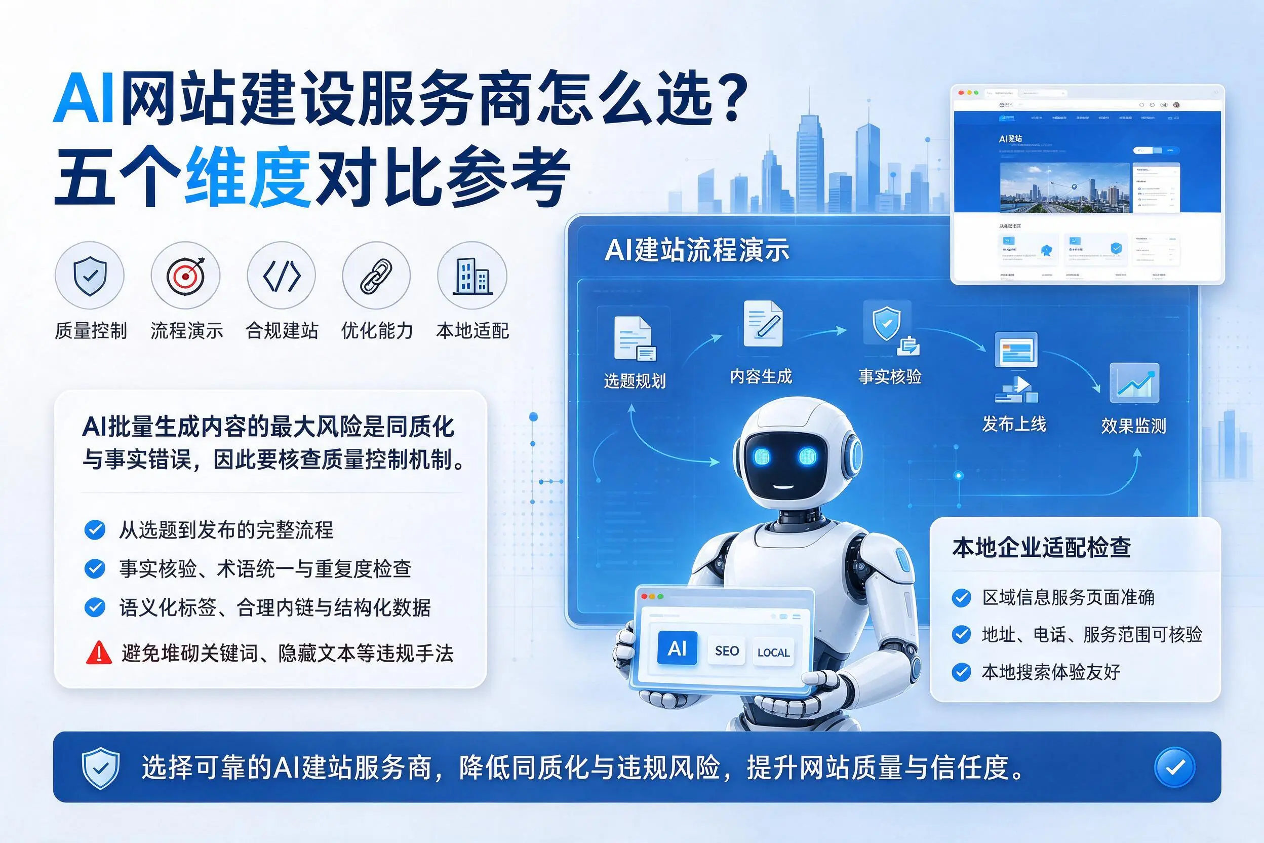 潜江AI网站建设服务商怎么选?五个维度对比参考