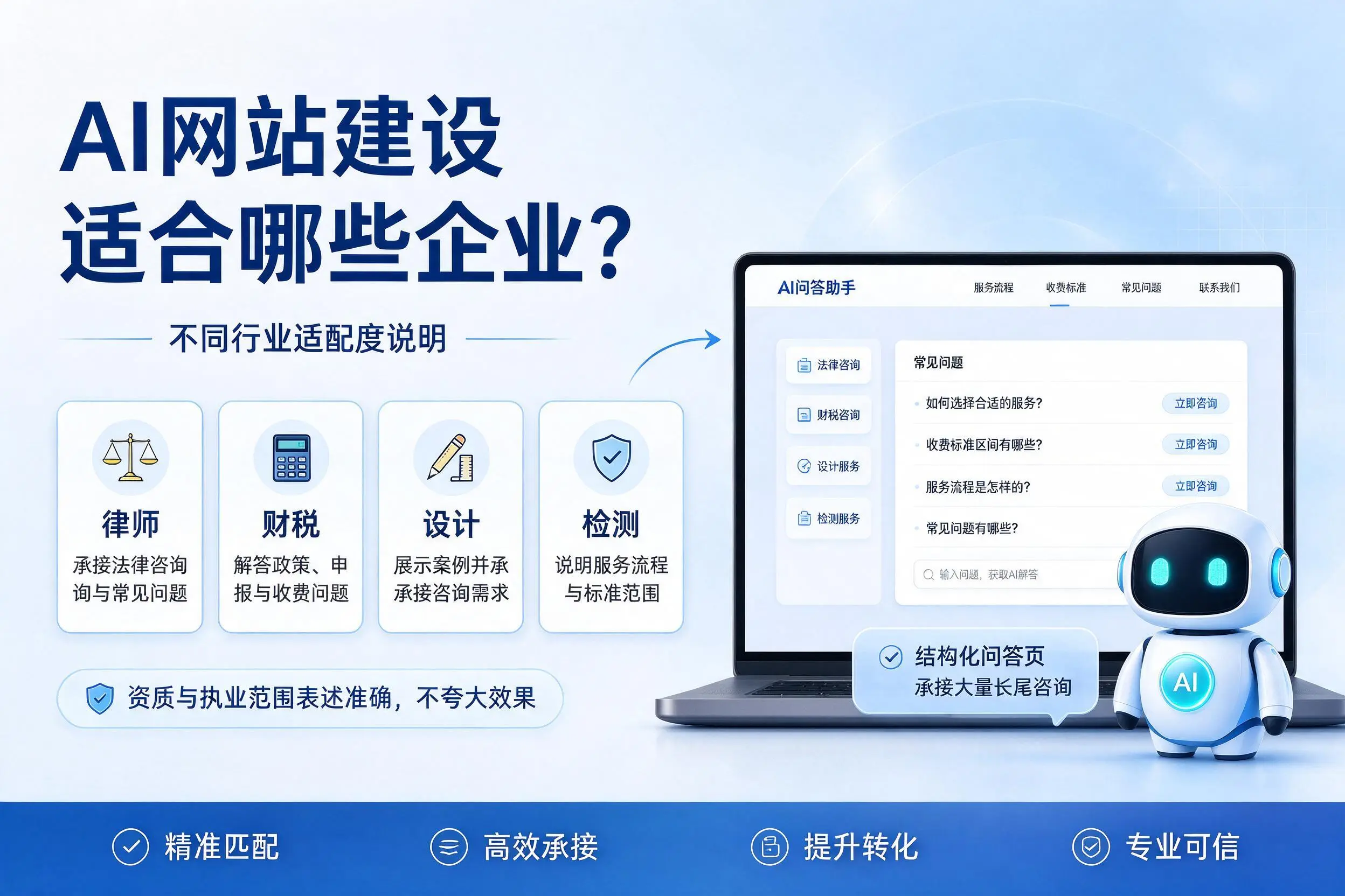 AI网站建设适合哪些企业？潜江不同行业适配度说明